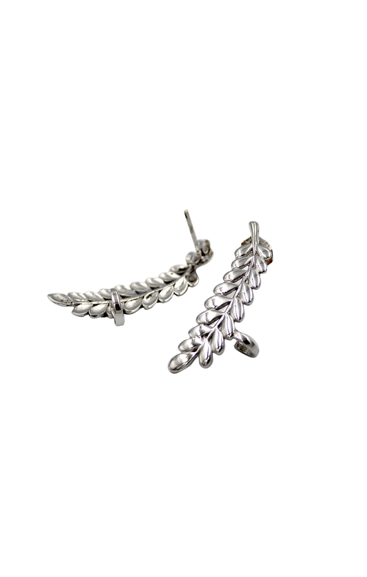 Aretes Olivo Hoja Earcuff Plata